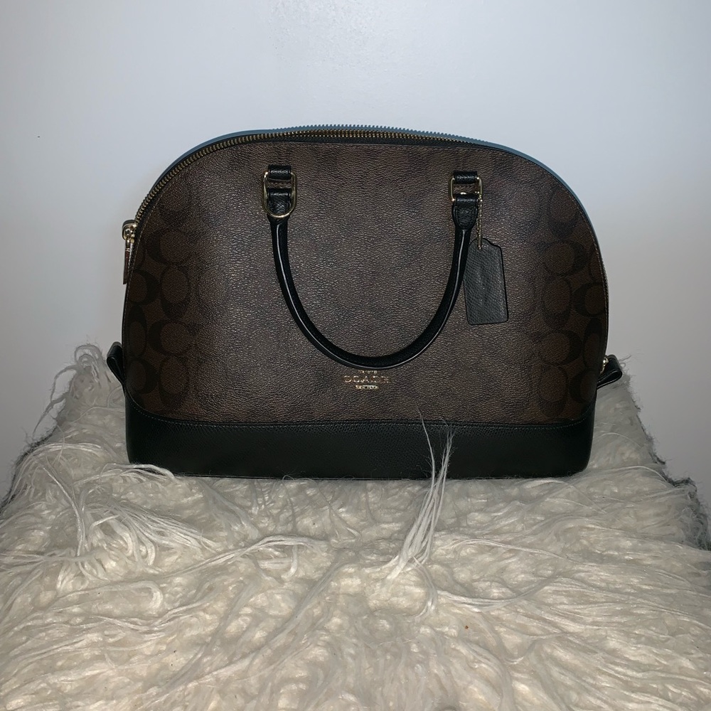 Dark brown coach purse
